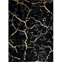 Kusový koberec Gloss 410A 86 3D mramor black/gold