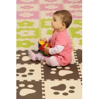 Pěnové BABY puzzle Hnědé tlapky B (29,5x29,5)