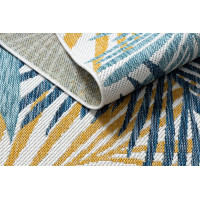 Kusový koberec Cooper Sisal Palm leaves 22258 ecru/navy