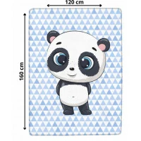 Dětský pěnový koberec PANDA trojúhelníky - 120x160 cm - modrý