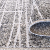 Kusový koberec MAGNE - bílé linky - šedý