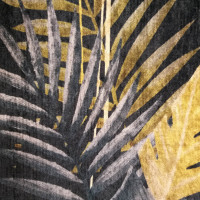 Kusový koberec BLACK and GOLD Palm leaves - černá/zlatá