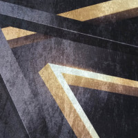 Kusový koberec BLACK and GOLD Triangles - černý/zlatý
