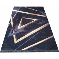 Kusový koberec BLACK and GOLD Triangles - černý/zlatý