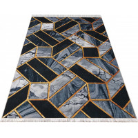 Kusový koberec BLACK and GOLD Tiles - černý/zlatý