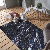 Kusový koberec BLACK and GOLD Marble - černý/zlatý