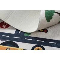 Dětský kusový koberec Bambino 2223 Streets cars cream