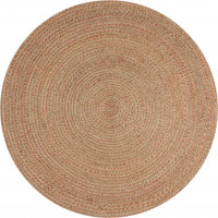 Kusový koberec Capri Jute Natural/Coral kruh