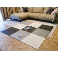 KIK Pěnové puzzle Odstíny šedé s okraji IV. (58x58)