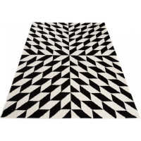 Kusový koberec MAROKO Geometric - černý/bílý