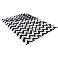 Kusový koberec TAPIS Cik cak - černý/bílý