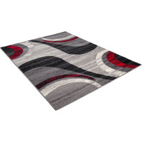 Kusový koberec TAPIS Grace - šedý/červený