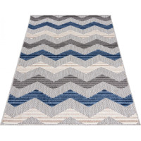 Kusový koberec AVENTURA Cik cak - šedý/modrý/krémový