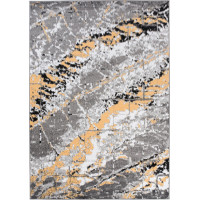 Kusový koberec MAYA Marble - žlutý/šedý
