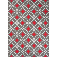 Kusový koberec MAYA Pattern - červený/šedý
