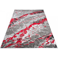 Kusový koberec MAYA Marble - červený/šedý