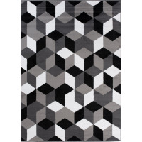 Kusový koberec MAYA Cubes - šedý/černý