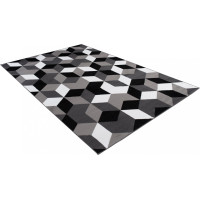 Kusový koberec MAYA Cubes - šedý/černý