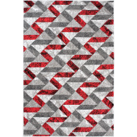 Kusový koberec MAYA Stripes - červený/šedý