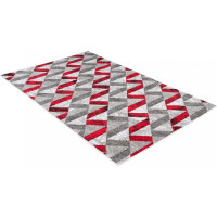 Kusový koberec MAYA Stripes - červený/šedý