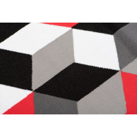 Kusový koberec MAYA Cubes - červený/šedý