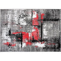 Kusový koberec MAYA Abstract - červený/šedý