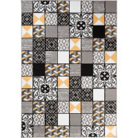 Kusový koberec MAYA Tiles - žlutý/šedý