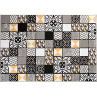 Kusový koberec MAYA Tiles - žlutý/šedý