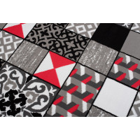 Kusový koberec MAYA Tiles - červený/šedý