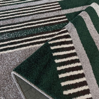 Kusový koberec WAVE geometrie - tmavě zelený/šedý