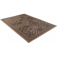 Sisalový PP koberec TILES - hnědý/černý