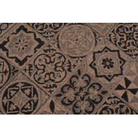 Sisalový PP koberec TILES - hnědý/černý