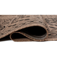 Sisalový PP koberec TILES - hnědý/černý