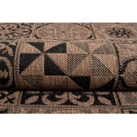 Sisalový PP koberec TILES - hnědý/černý