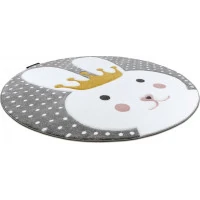 Dětský kusový koberec Petit Bunny grey kulatý
