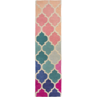 Ručně všívaný běhoun Illusion Rosella Pink/Blue