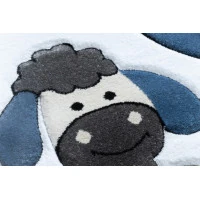 Dětský kusový koberec Petit Farm animals blue