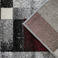 Kusový koberec WAVE Tiles - šedý/červený