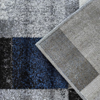 Kusový koberec WAVE Tiles - šedý/modrý