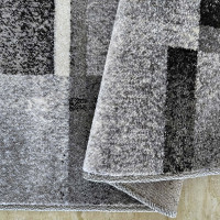 Kusový koberec WAVE Tiles - šedý
