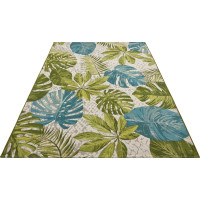 Kusový koberec Flair 105617 Tropical Leaves Turqouise Green – na ven i na doma