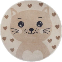 Dětský koberec Adventures 105963 Cream Beige kruh