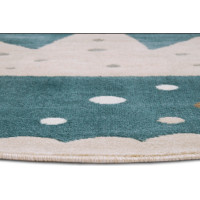 Dětský koberec Adventures 105970 Cream Blue kruh