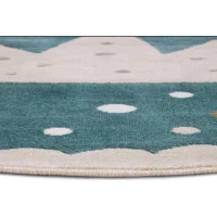Dětský koberec Adventures 105970 Cream Blue kruh