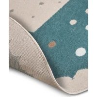 Dětský koberec Adventures 105970 Cream Blue kruh