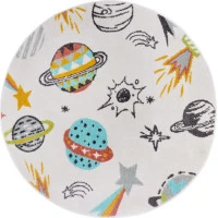 Dětský koberec Adventures 105957 Cream Multicolor kruh