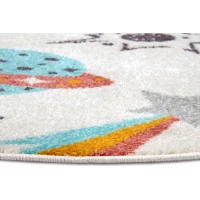 Dětský koberec Adventures 105957 Cream Multicolor kruh