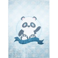 Dětský koberec EMMA - Medvídek panda - modrý