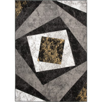 Kusový koberec TAPIS Vertigo - žlutý/šedý