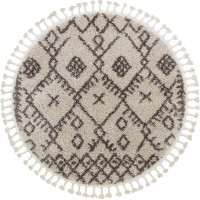 Kusový koberec Berber Tanger B5940 cream and brown kruh